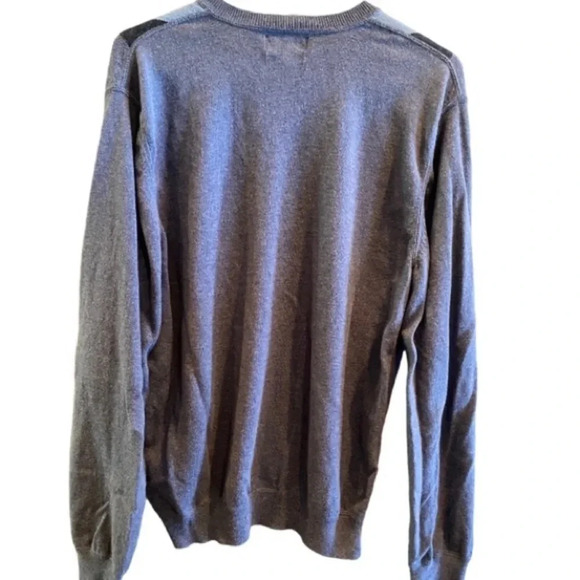 BANANA REPUBLIC MENS BLUE ARGYLE SWEATER TOP SHIRT V NECK COTTON CASHMERE… - Picture 2 of 3